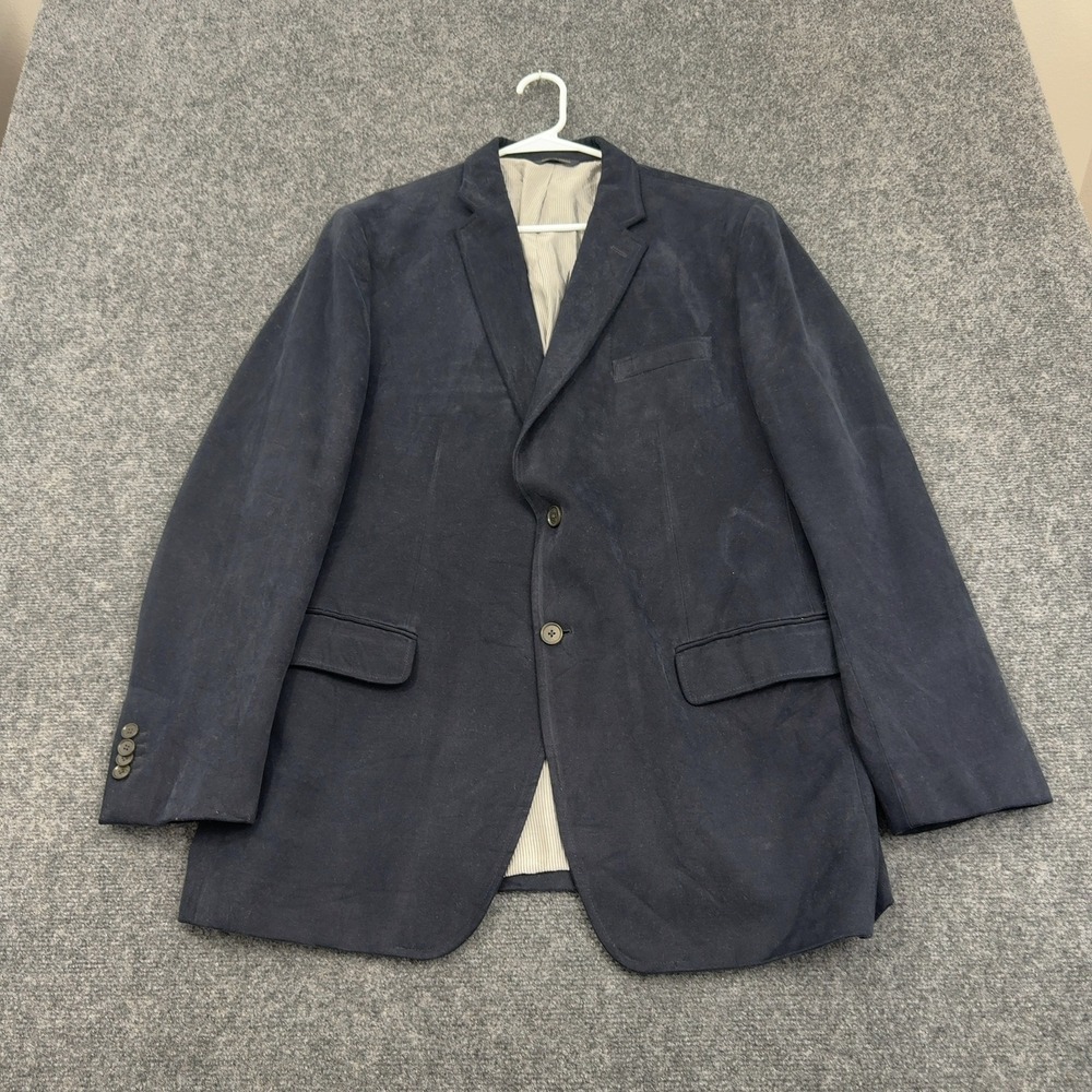 Banana Republic Blazer Mens 46R Navy Blue Cotton Tessuti di Sondrio Tailored Fit